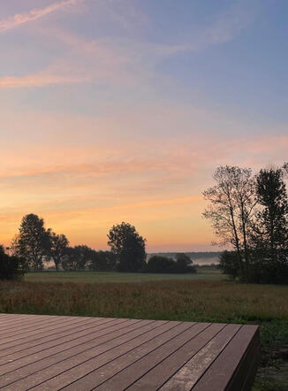 Wschód słonca z tarasu